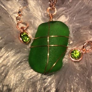 Puerto Rico sea glass necklace sets.